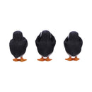 Three Wise Puffin Figurines Puffins 9cm Polyresin Statues 3