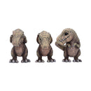 Three Wise See No Hear Speak Tyrannosaurus Rex Dinosaur Figurines 9.3cm