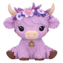 Hyacinth Purple Flower Cow Figurine 10.8cm 1