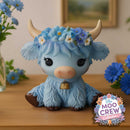 Bluebell Blue Flower Cow Figurine 10.8cm 7