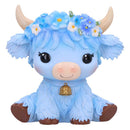 Bluebell Blue Flower Cow Figurine 10.8cm 1