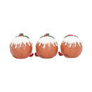 Three Wise Christmas Puddings Figurine Set 6cm 4