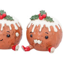 Three Wise Christmas Puddings Figurine Set 6cm 5