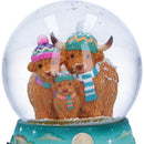 Winter Highland Cow Snow Globe 13.7cm 6