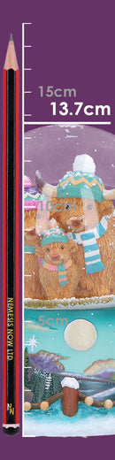 Winter Highland Cow Snow Globe 13.7cm 8