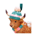 Winter Highland Cow Snowfall Hanging Ornament 8.3cm 4