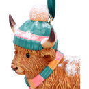 Winter Highland Cow Snowfall Hanging Ornament 8.3cm 5