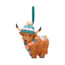 Winter Highland Cow Snowfall Hanging Ornament 8.3cm 1