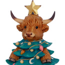 Winter Highland Cow Christmas Tree 13.5cm 5