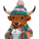 Winter Highland Cow Hot Cocoa Figurine 12.3cm 5