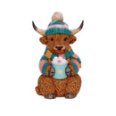 Winter Highland Cow Hot Cocoa Figurine 12.3cm 1