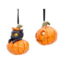 Pumpkin and Patch Halloween Hanging Ornaments Set of Two 7.7cm 2