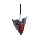 Black Winged Heart Hanging Ornament 6cm 3
