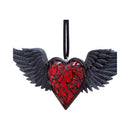 Black Winged Heart Hanging Ornament 6cm 4