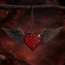 Black Winged Heart Hanging Ornament 6cm 6