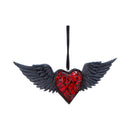 Black Winged Heart Hanging Ornament 6cm 1