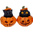 Three Wise Halloween Pumpkin Patch Cats 7.7cm 5