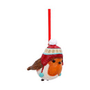 Robin Winter Bobble Hanging Ornament 7.3cm 3
