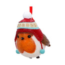 Robin Winter Bobble Hanging Ornament 7.3cm 4