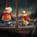 Robin Winter Bobble Hanging Ornament 7.3cm 6