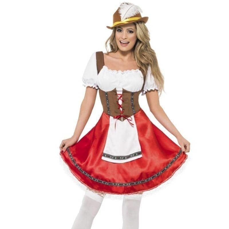Bavarian Wench Costume Adult Red White_1 sm-30092M
