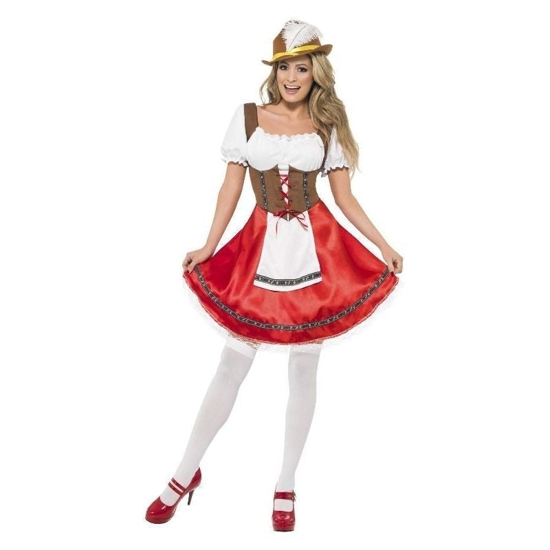 Bavarian Wench Costume Adult Red White_5 