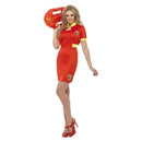 Baywatch Beach Lifeguard Costume Adult Red Yellow_1 sm-32898M