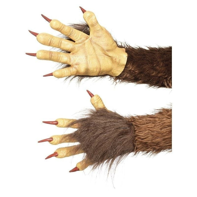 Beast Krampus Demon Gloves Adult Brown_2 
