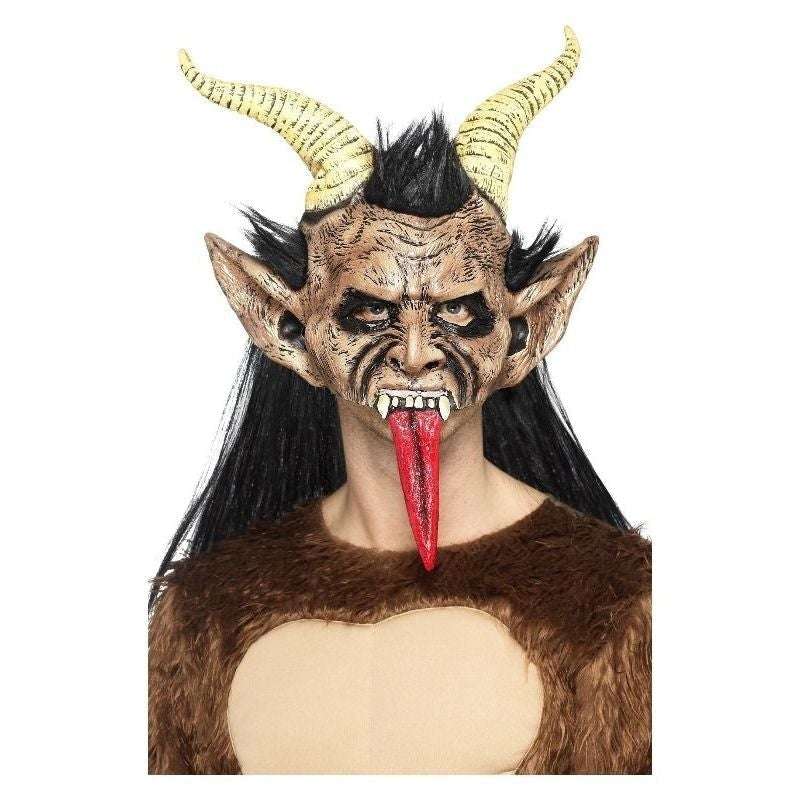 Beast Krampus Demon Mask Adult Brown_2 