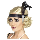 Black Satin Charleston Headband Adult_2 