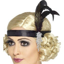 Black Satin Charleston Headband Adult_1 sm-23893