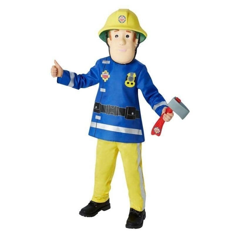 Boys Fireman Sam Firefighter + Mask & Axe Book Day Cartoon Halloween Fancy Dress Costume Outfit_1 rub-610901S
