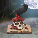 Heartaches Reflection Raven Figurine Skull Rose Valentine Ornament 17cm 7
