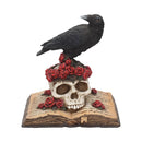 Heartaches Reflection Raven Figurine Skull Rose Valentine Ornament 17cm