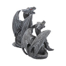 Dark Fury Set of 2 Obsidian Dragon Figurines 10cm 5
