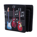 Electric Guitars Embossed Music Wallet Black 11cm 2