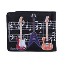 Electric Guitars Embossed Music Wallet Black 11cm 3