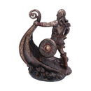 Bronzed Halvor Viking Longship Figurine 24cm 3