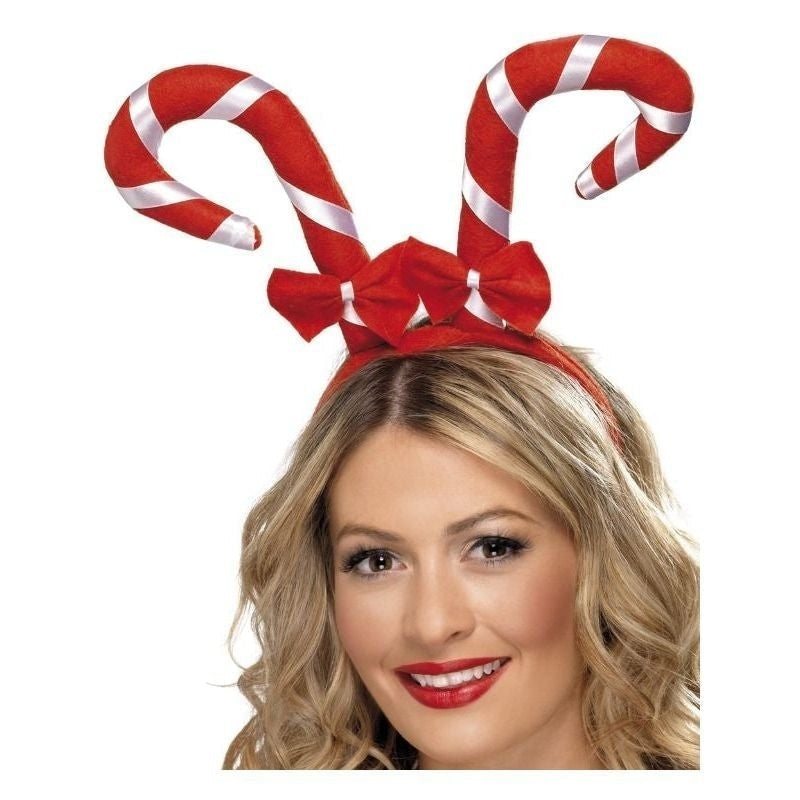 Candy Cane Headband Adult Red Whte_2 