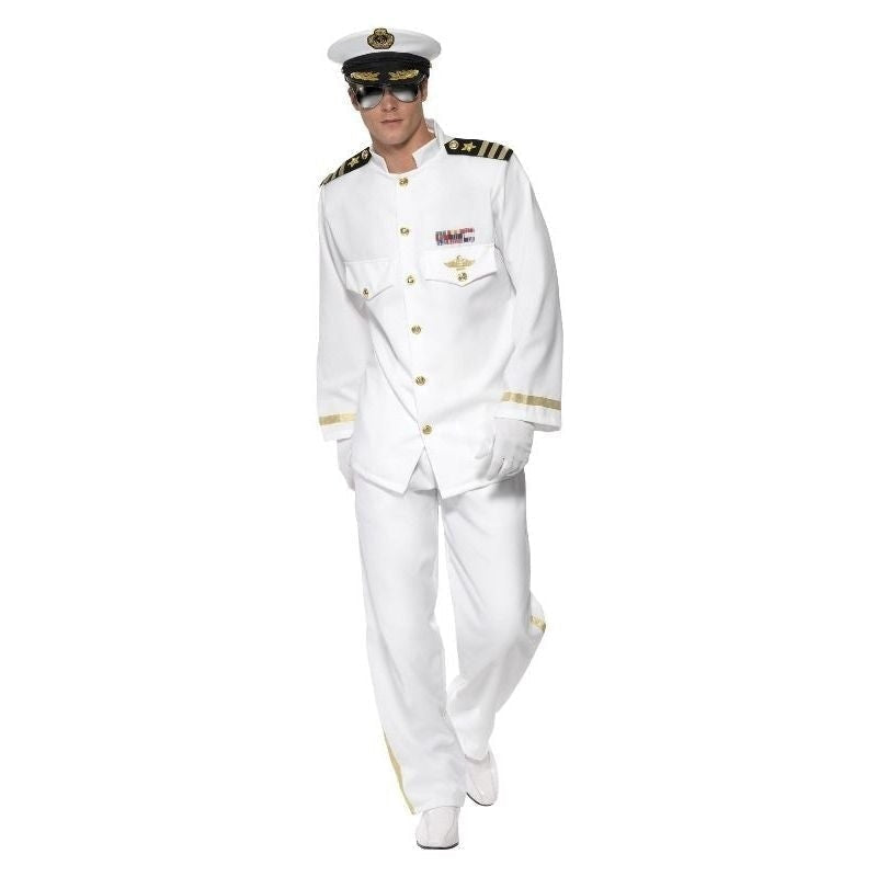 Captain Deluxe Costume Adult White Gold_4 