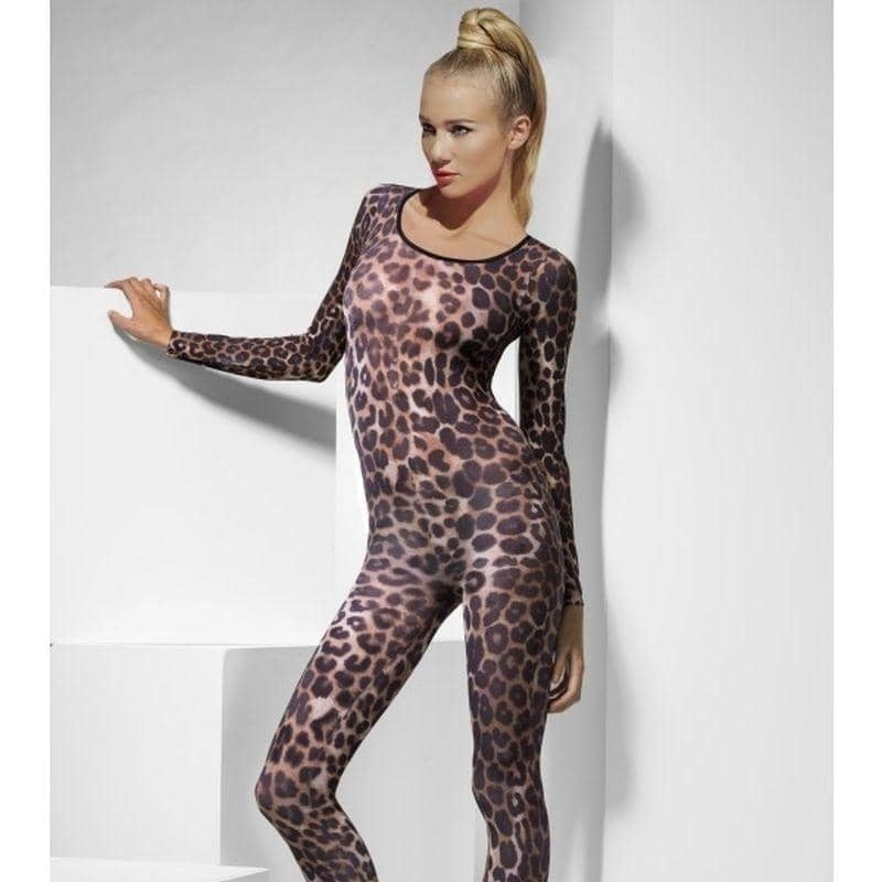 Cheetah Print Bodysuit Adult Brown_1 sm-26811