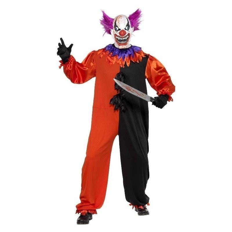 Cirque Sinister Scary Bo The Clown Costume Adult Red Black_3 sm-33474XL