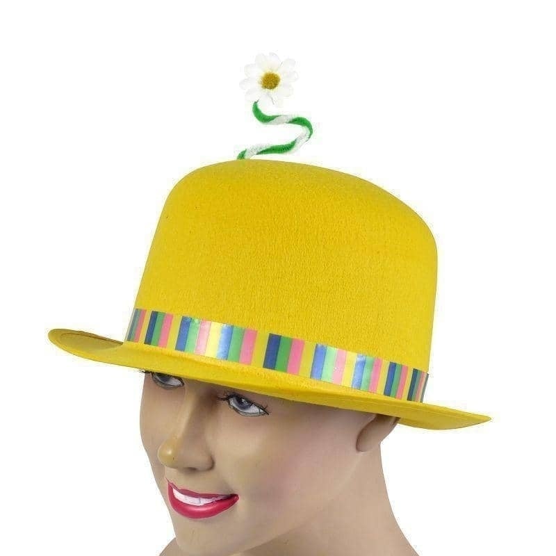 Clown Bowler Yellow + Flower Hats Unisex_1 BH566