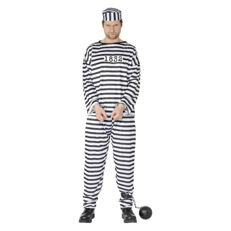 Convict Costume Adult Black White_3 sm-96318XL