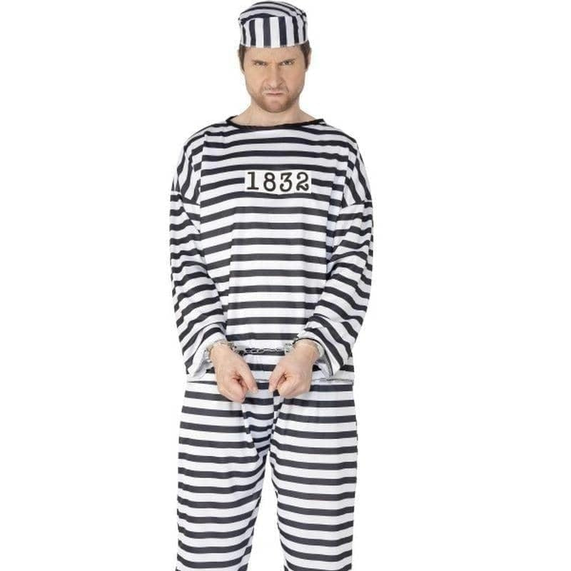 Convict Costume Adult Black White_1 sm-96318L