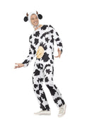 Cow Costume Adult Jumpsuit with Udders Headpiece