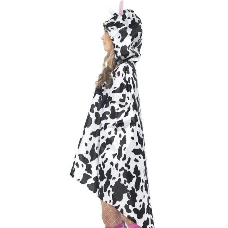 Cow Party Poncho Adult White Black_4 