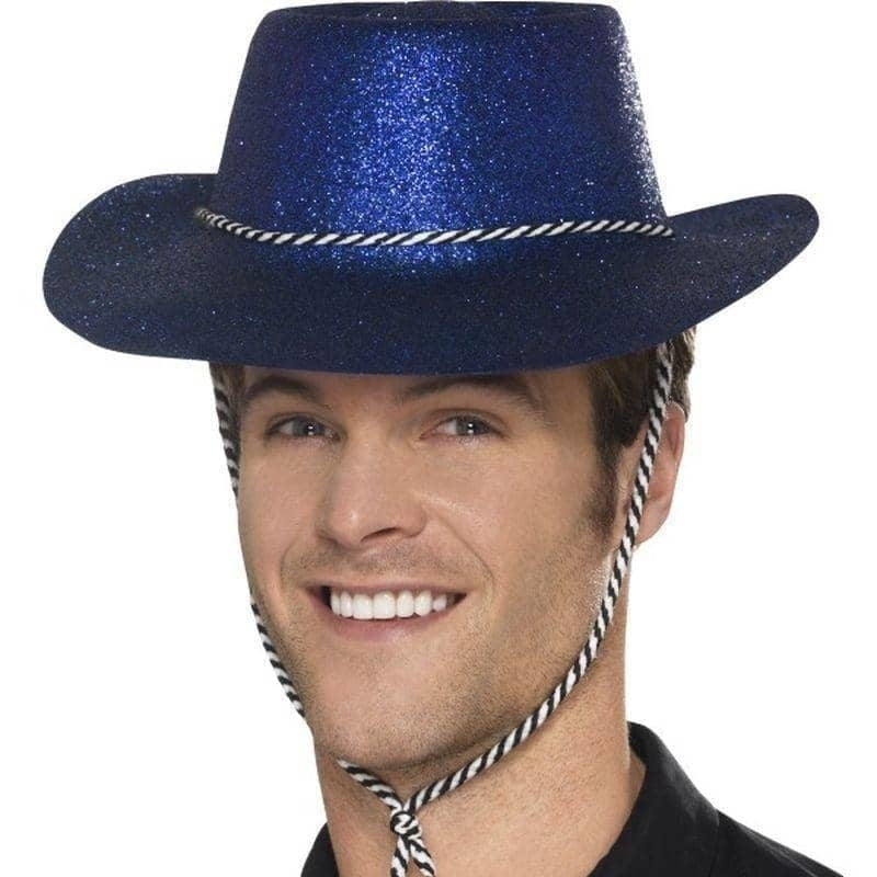 Cowboy Glitter Hat Adult Blue_1 sm-21886