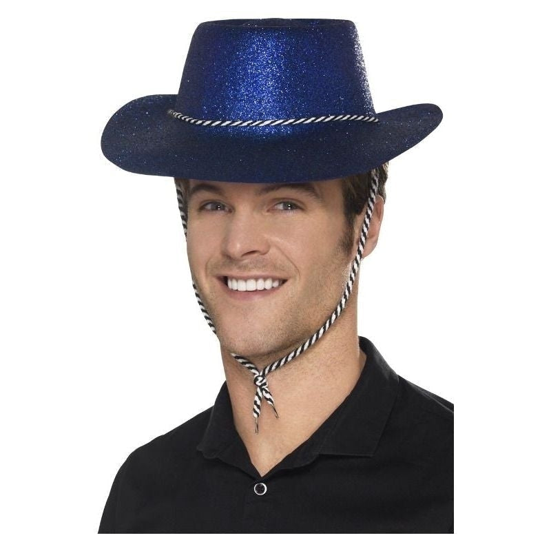 Cowboy Glitter Hat Adult Blue_2 