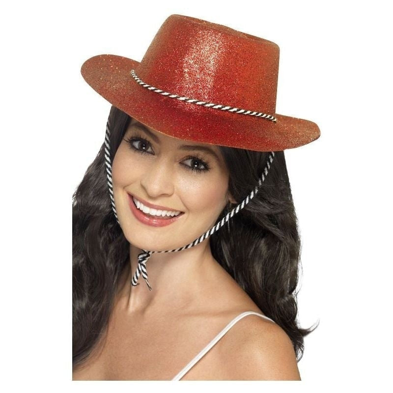 Cowboy Glitter Hat Adult Red_2 